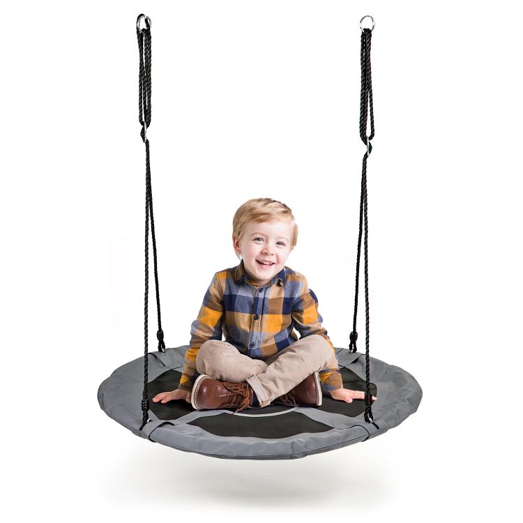 Relaxdays Vogelnestschommel, rond, diameter 90 cm, kinderen en volwassenen, in hoogte verstelbaar tot 100 kg, blauw Relaxdays Vogelnestschommel, rond, diameter 90 cm, kinderen en volwassenen, in hoogte verstelbaar tot 100 kg, blauw