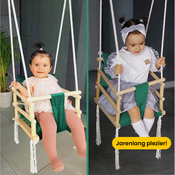 Meegroei Schommel 3-in-1 Hout – Groen
