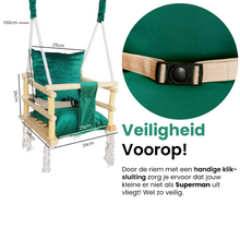 Afbeelding in Gallery-weergave laden, Luxe 3 in 1 groene meegroei babyschommel en Kinderschommel