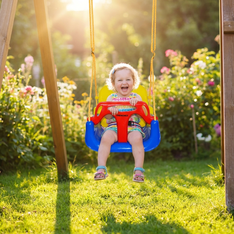 Trendmix Meegroei Schommel 3-in-1 Voor Baby, Peuter & Kleuter – Veilig Met Verstelbare Banden – Voor Binnen & Buiten Gebruik