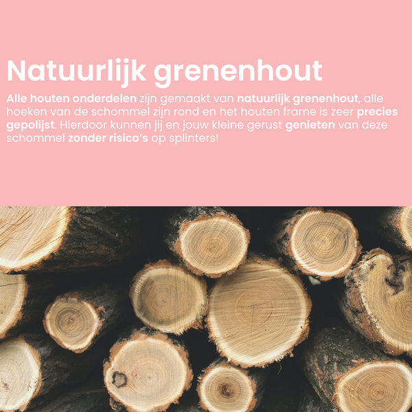 Meegroei Schommel 3-in-1 Hout – Roze