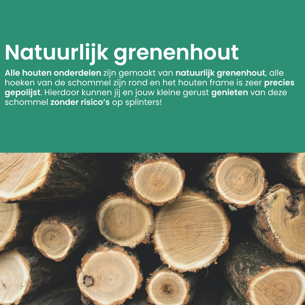 Meegroei Schommel 3-in-1 Hout – Groen