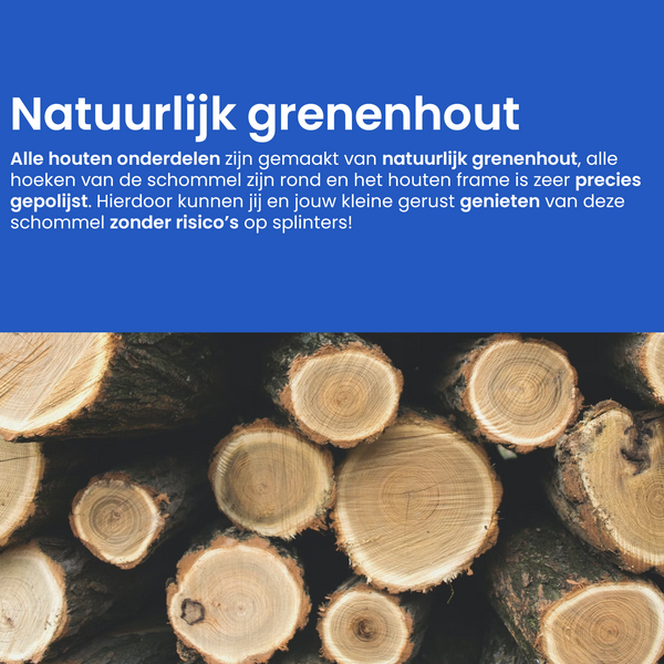 Meegroei Schommel 3-in-1 Hout – Blauw