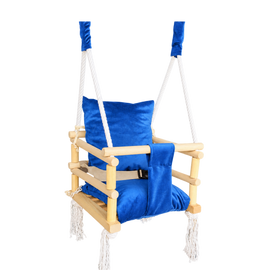Luxe houten 3 in 1 blauwe meegroei babyschommel en Kinderschommel