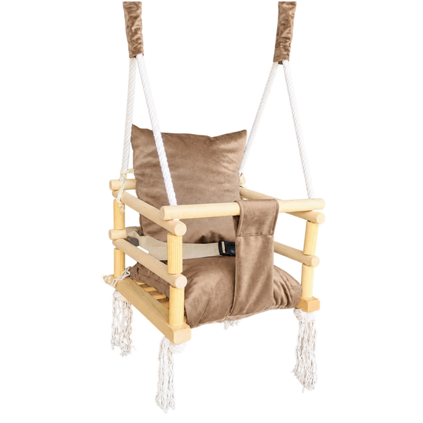 Meegroei Schommel 3-in-1 Hout – Beige/Bruin