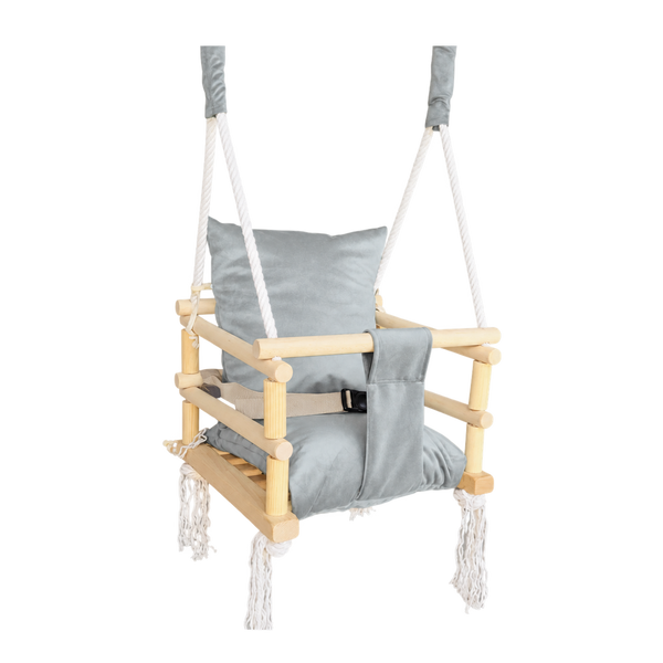 Meegroei Schommel 3-in-1 Hout – Lichtgrijs