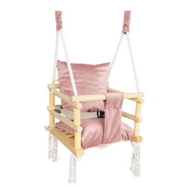 Luxe houten 3 in 1 roze meegroei babyschommel en Kinderschommel