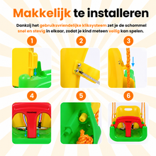 Afbeelding in Gallery-weergave laden, Trendmix Meegroei Schommel 3-in-1 Groen Voor Baby, Peuter &amp; Kleuter – Veilig Met Verstelbare Banden – Voor Binnen &amp; Buiten Gebruik