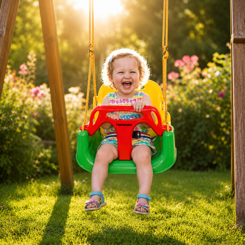 Trendmix Meegroei Schommel 3-in-1 Groen Voor Baby, Peuter & Kleuter – Veilig Met Verstelbare Banden – Voor Binnen & Buiten Gebruik