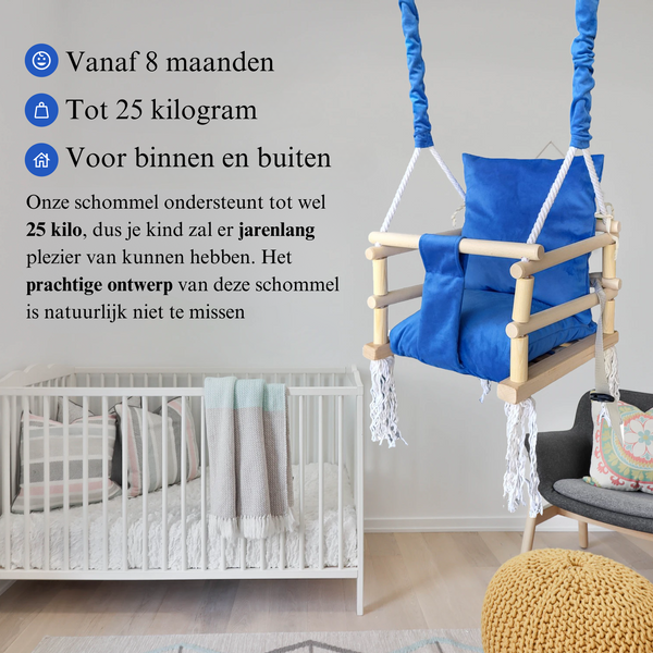 Meegroei Schommel 3-in-1 Hout – Blauw