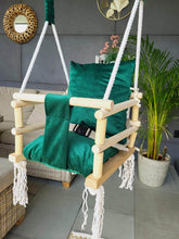 Afbeelding in Gallery-weergave laden, Luxe 3 in 1 groene meegroei babyschommel en Kinderschommel