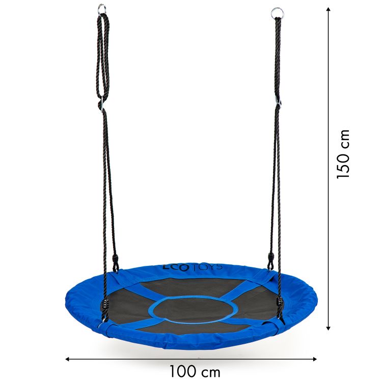 Nestschommel Buitenspeelgoed 100 cm blauw tot 100kg voor kinderen en volwassenen