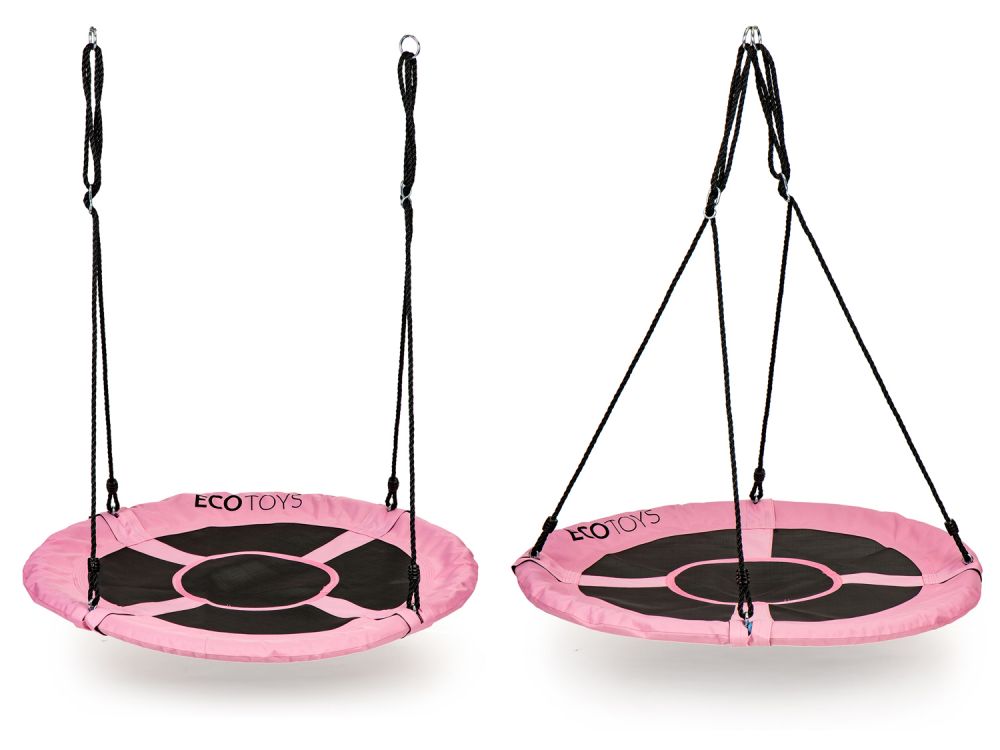 Ecotoys Nestschommel Buitenspeelgoed 100 cm Roze tot 100kg - Kinderschommel Buiten/Binnen