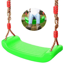 Afbeelding in Gallery-weergave laden, Tuinschommel voor kinderen / kinderschommel met touwen max 100kg groen 44cm x 17cm