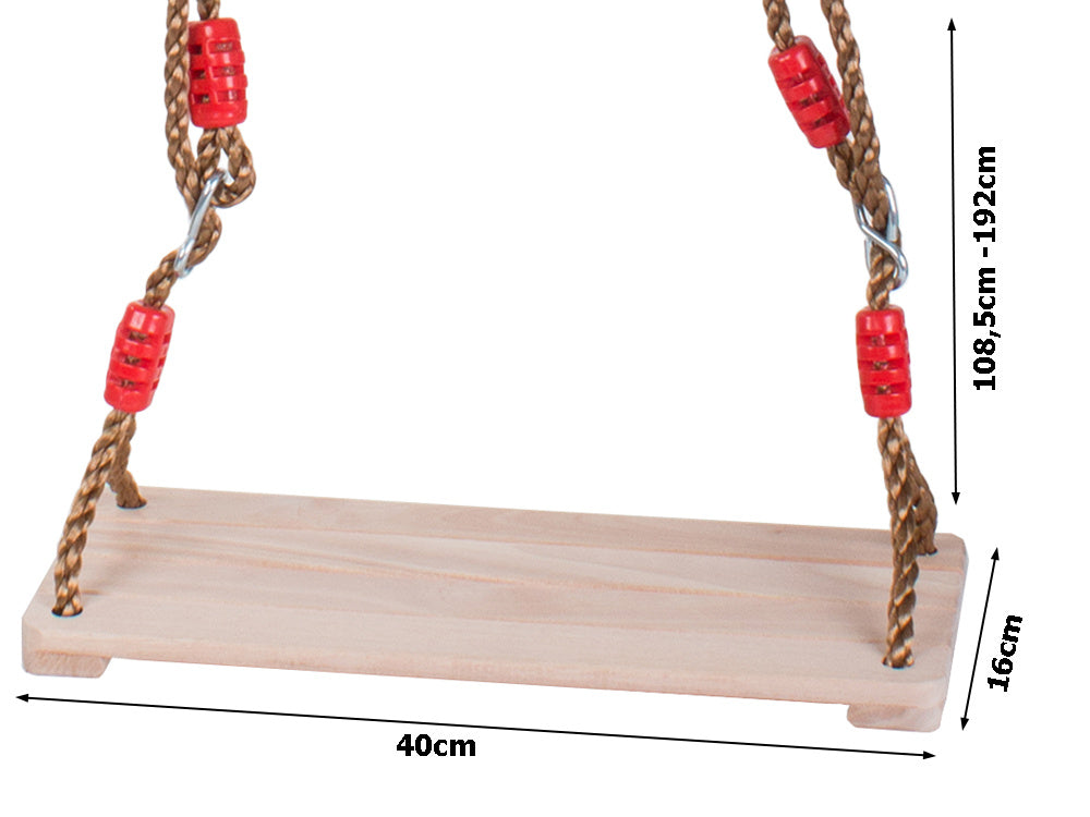 Tuinschommel voor kinderen / kinderschommel 40 x 16 cm - Speelgoedschommel met touwen - MAX 100kg - Afmeting schommel 40 x 16cm